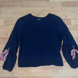 Popsugar navy blue cropped sweater, size xl